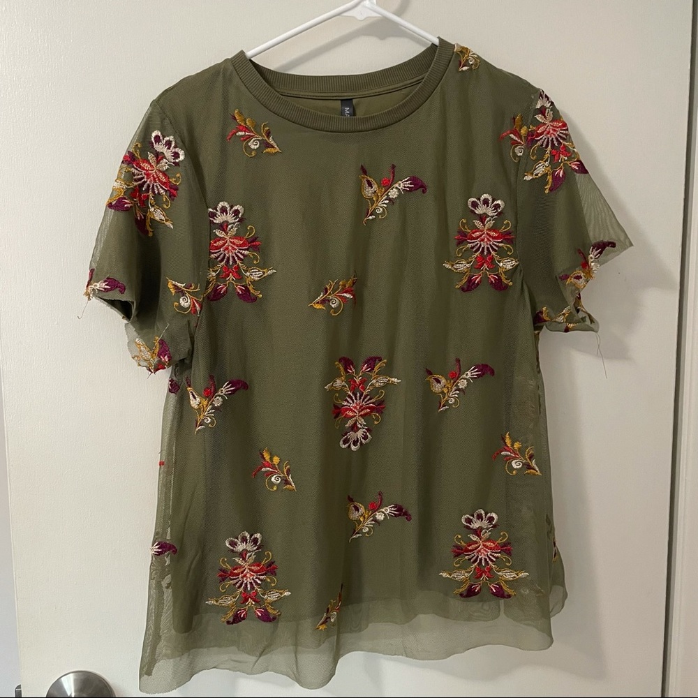 Beautiful Tulle and Embroidered Blouse